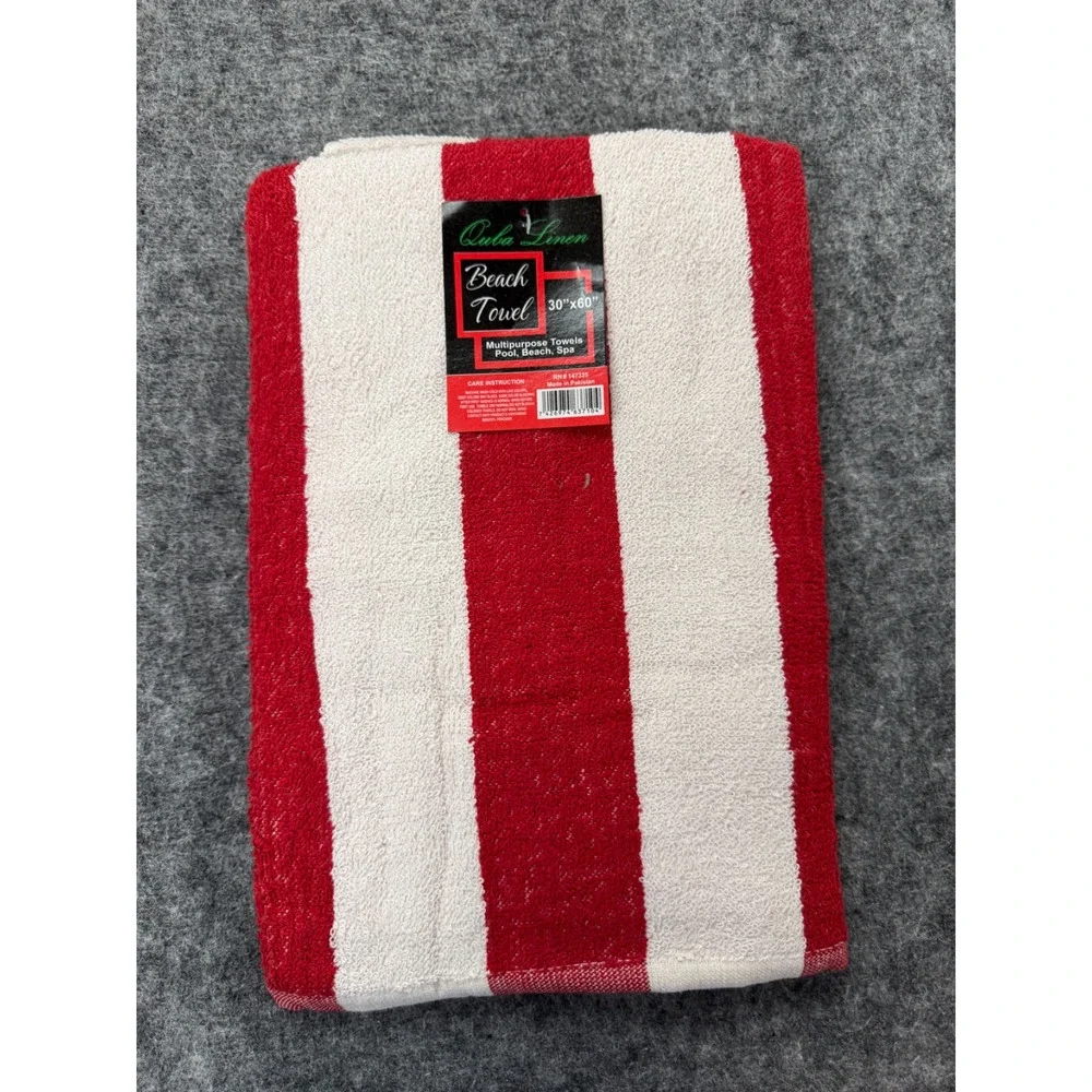 Quba Linen Beach Towel 30x60 Pool Spa Bath Pick Color Striped Sauna Lounge